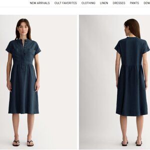 Everlane Linen Craft Dress Navy Size Medium